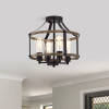Warehouse of Tiffany MX03-4 15 in. Teeger 4-Light Indoor Semi-Flush Mount with Light Kit Black