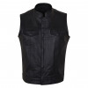 Vance Leather Zipper and Snap Closure Leather Motorcycle Club Vest