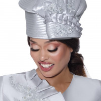 GMI Formal Women's Church Hat – Exquisite Elegance with Intricate Beadwork and Embroidery for Special Occasions