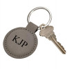 Creative Gifts International Leatherette Round Key Chain, Grey
