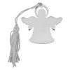 Creative Gifts International Angel Ornament with White Tassel, Nickel plated