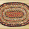 Capitol Importing Burgundy-Mustard-Ivory - 20 in. x 30 in. Oval Braided Rug
