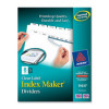 Avery Consumer Products AVE Index Maker- Laser- Punched- 8-Tabs- White