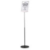 Durable Office Products Corp. Floor Sign Holder - Adjust. Height- 11in.x11in.x40-60in.- Gray-Clear