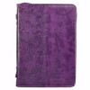 Christian Art Gifts Faith Trendy Lux Leather Bible Cover Purple - Extra Large