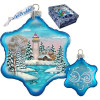 GDeBrekht Lighthouse Snowflake Glass Ornament