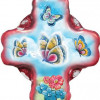 GDeBrekht Butterflies Cross Glass Ornament