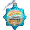 GDeBrekht Pelican Star Coastal Glass Ornament