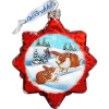 GDeBrekht Santas Rabbits Glass Ornament