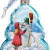 GDeBrekht Playing Snowman Glass Ornament