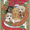 Pipsqueak Productions Doggie Wreath Mix Dog Holiday Christmas Boxed Cards - Pack of 10
