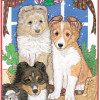 Pipsqueak Productions Sheltie Pups Christmas Boxed Cards - Pack of 10
