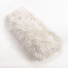 SARO Throw Blanket with Faux Mongolian Fur Design Ivory