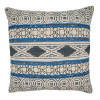 SARO 20 in. Square Throw Pillow Cover with Blue Boho Rug Design
