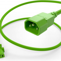 UNC Group PWRC13C1410FGRN POWER CORD C13 - C14, 18AWG, 10AMP, 250V, SVT JACKET, GREEN, 10FT, IEC C13 TO IE