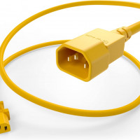 UNC Group PWRC13C1406FYLW POWER CORD C13 - C14, 18AWG, 10AMP, 250V, SVT JACKET, YELLOW, 6FT, IEC C13 TO IE