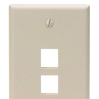 UNC Group WP-2P-IVY 2PORT WALL PLATE, SINGLE GANG, IVORY