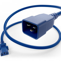 UNC Group PWCD-C13C14-15A-01F-BLU POWER CORD C13 - C14, 14AWG, 15AMP, 250V, HEAVY DUTY SJT JACKET, BLUE, 1FT, IEC