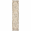 Homeroots Home Decor 3 x 12 ft. Beige & Ivory Center Jewel Runner Rug