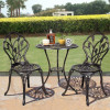 Outdoor Patio Bistro Set Tulip Design in Antique Copper