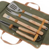 Esschert Design Barbecue Tool Kit in Canvas Bag, Stainless Steel & Wood