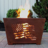 Esschert Design USA Flag Fire Basket Rust Metal