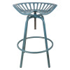 Esschert Design USA Cast Iron & Steel Industrial Heritage Tractor Chair, Blue