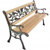 Online Gym Shop Outdoor Patio Bench with Rose-Patterned Backrest