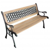 Online Gym Shop Outdoor Patio Bench with Diamond-Patterned Backrest Nostalgic