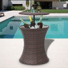 Online Gym Shop Outdoor Ice Cooler Bucket Table Poly Rattan Brown