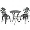 Online Gym Shop Outdoor Patio Furniture Bistro Set - Antique Rose Design Cast Aluminum Green