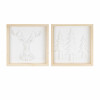 Framed Holiday Deer and Tree Artwork (Set of 2)
