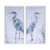 Framed Lake Heron Bird Wall Print (Set of 2)