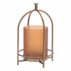 Amber Glass Candle Holder with Arched Frame 11.25