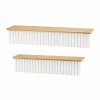 Ribbed Wood Wall Shelf (Set of 2)
