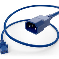 UNC Group PWCD-C13C14-15A-10F-BLU POWER CORD C13 - C14, 14AWG, 15AMP, 250V, HEAVY DUTY SJT JACKET, BLUE, 10FT, IEC