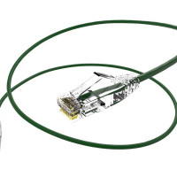 UNC Group CS6-06I-GRN CLEARFIT SLIM CAT6 28AWG PATCH CABLE, SNAGLESS, GREEN, 6 INCH, HIGH DENSITY CAT6