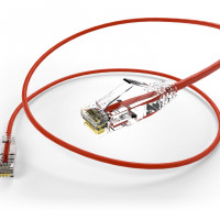 UNC Group CS6-06I-RED CLEARFIT SLIM CAT6 28AWG PATCH CABLE, SNAGLESS, RED, 6 INCH, HIGH DENSITY CAT6 U