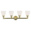 Livex 4 Light Bath Light in Polished Brass