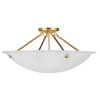 Livex 4 Light Ceiling Mount in Polished Brass