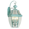Livex 3 Light Outdoor Wall Lantern in Verdigris