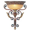 Livex 1 Light Wall Sconce in Verona Bronze with Aged Gold Leaf Accents