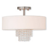 Livex Carlisle 3 Light Flush Mount In Brushed Nickel