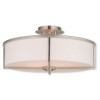 Livex Wesley 4 Light Flush Mount In Brushed Nickel