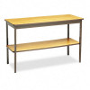 Barricks Utility Table With Bottom Storage Shelf Rectangle 48w x 18d x 30h Oak