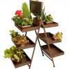 Wald Six Shelf Folding Metal Display With Chalkboard
