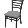 Holland Bar Stool 18 in. 3140 Series Chair Black Finish with Canter Folkstone Grey Seat
