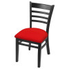 Holland Bar Stool 18 in. 3140 Series Chair Black Finish with Red Seat