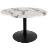 Holland Bar Stool 30 in. Tall OD214 Indoor & Outdoor All-Season Table with 36 in. Diameter White Marble Top