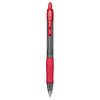 Pilot G2 Retractable Gel Ink Roller Ball Pen Clear Barrel Red Ink Bold Point Pack of 12